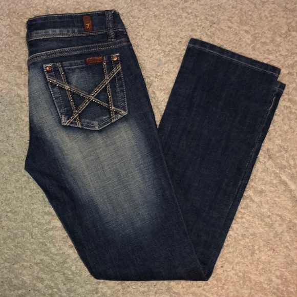7 For All Mankind Denim - 7 for all mankind Jeans Studded distressed 28 x 29